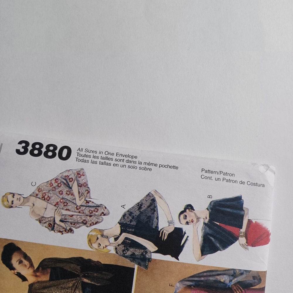 McCalls Evening Elegance Wrap Sewing Pattern All Sizes #3880 -80s -Uncut Vintage - Picture 4 of 5
